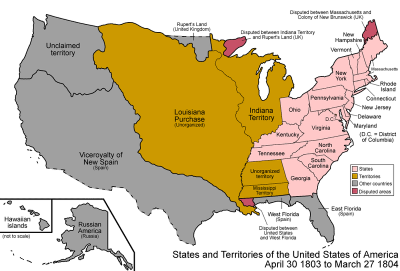  before the Louisiana Purchase, please click on the map below to enlarge.